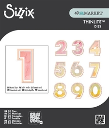 Sizzix Thinlits By 49 & Market - This or That 2 inch Numbers